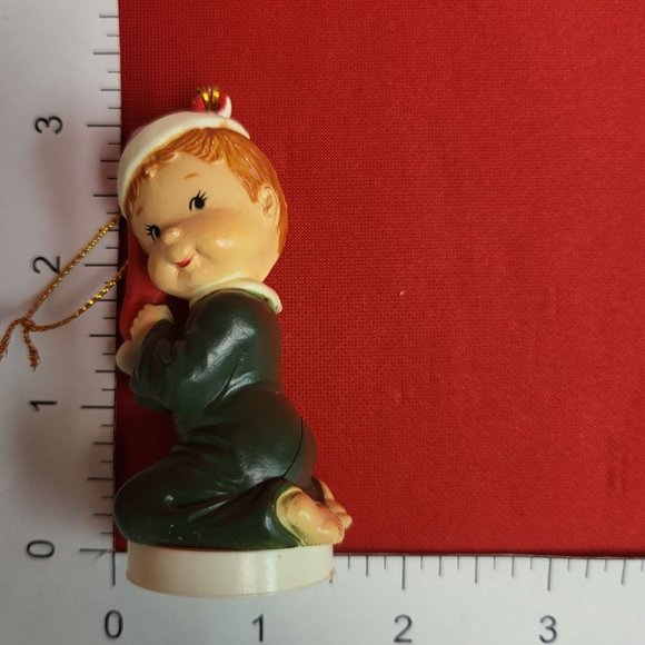 Vintage Christmas Ornaments Hard Plastic Santa Boy and Drummer Teddy Bear - Picture 10 of 12